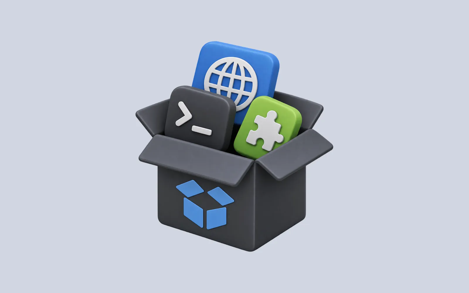 An illustrated software package branching toward desktop apps, AUR builds, and shell plugins