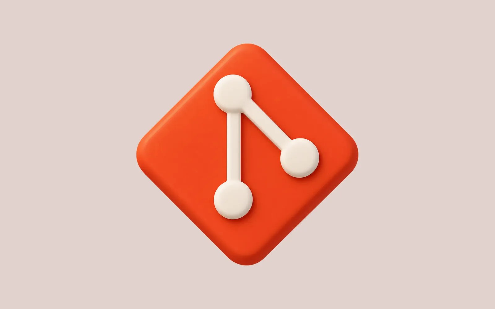 A rounded orange Git mark with three connected cream nodes