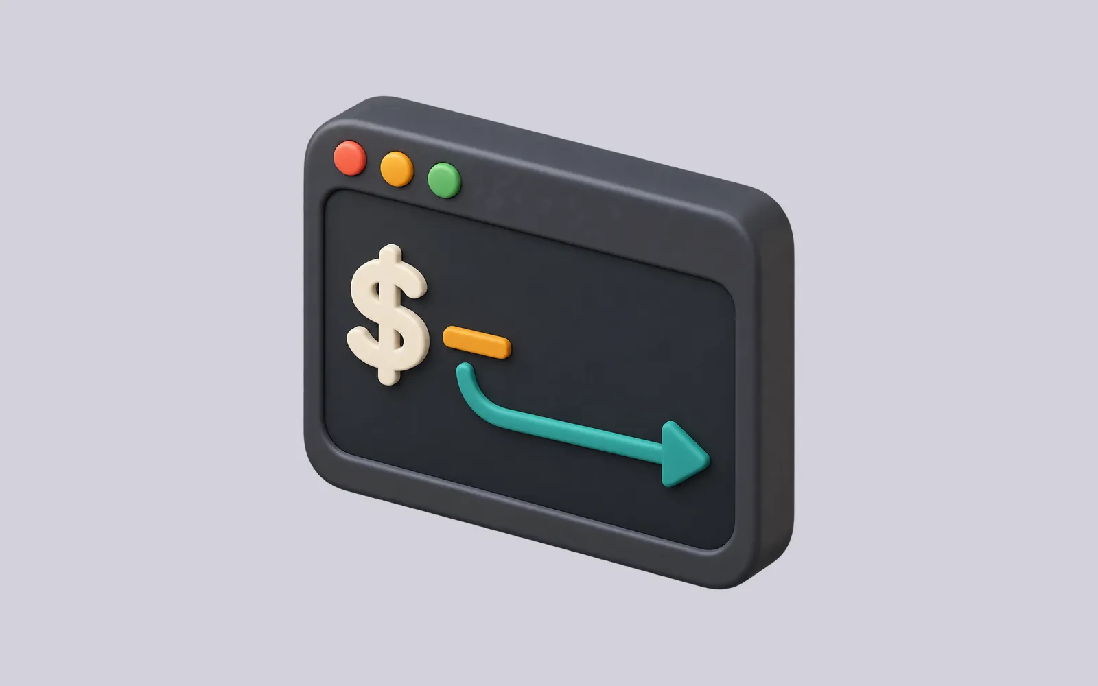 A dark rounded shell window with a cream prompt and teal arrow