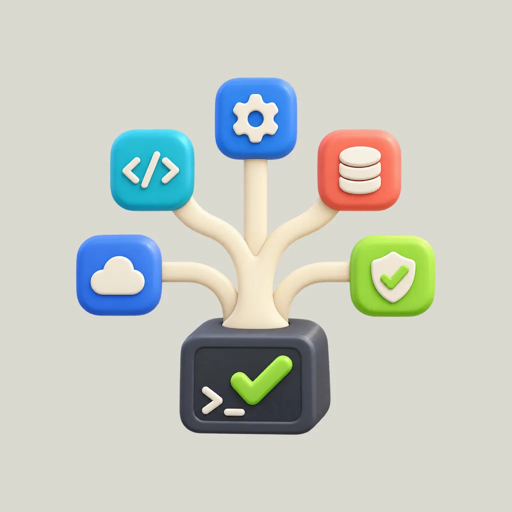 A technical skill tree made from connected capability nodes