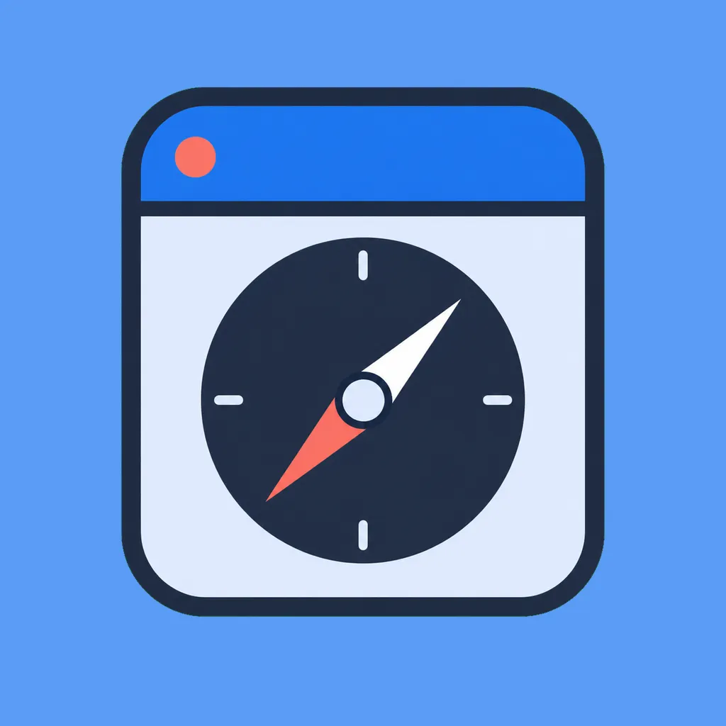 A terminal window fused with a two-ended compass for choosing a hands-on learning path