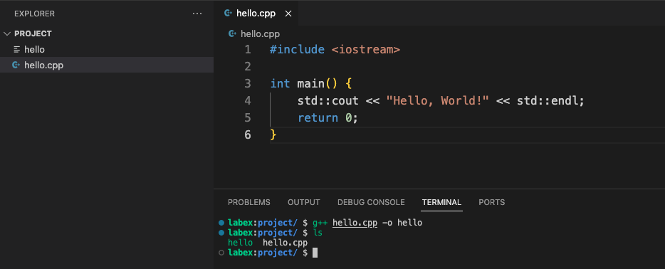 终端编译 C++ 代码