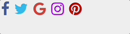 Social media icons zoom and change color on hover