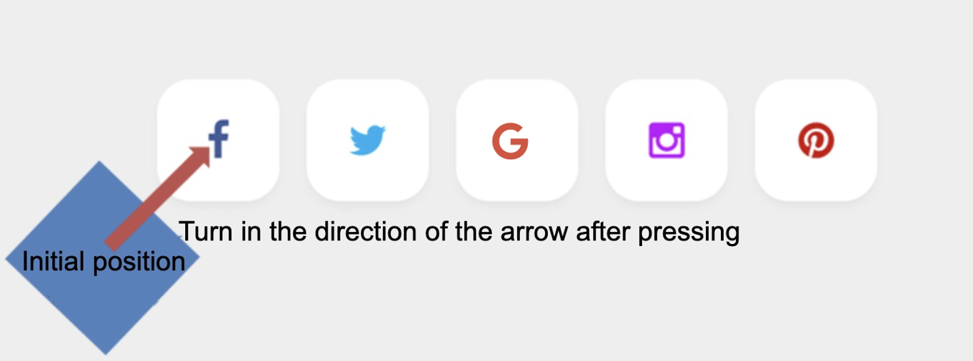 Button hover effect before rotation