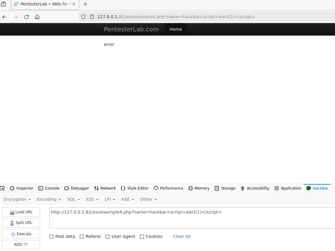XSS filter blocks script tag