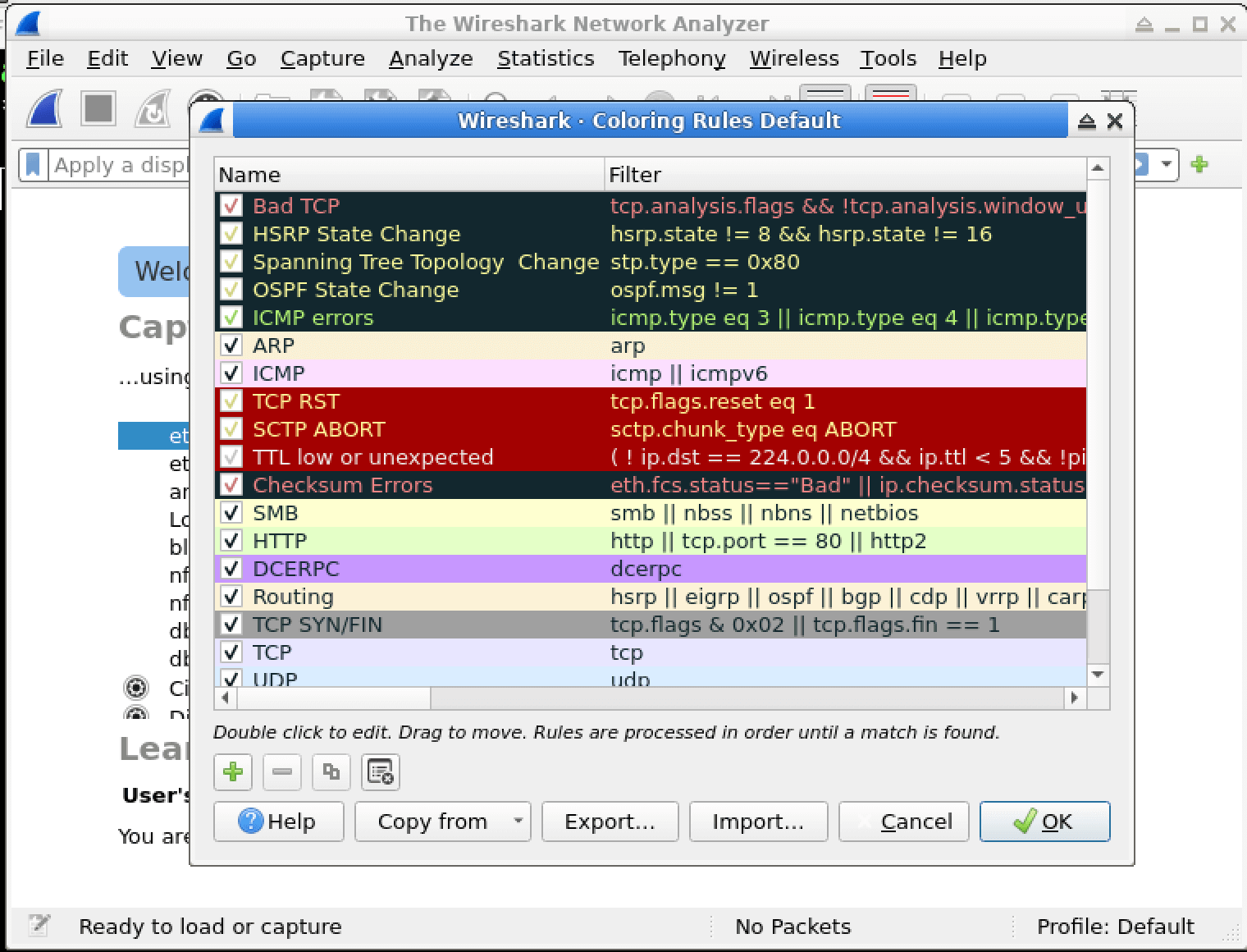 Coloring Rules Dialog