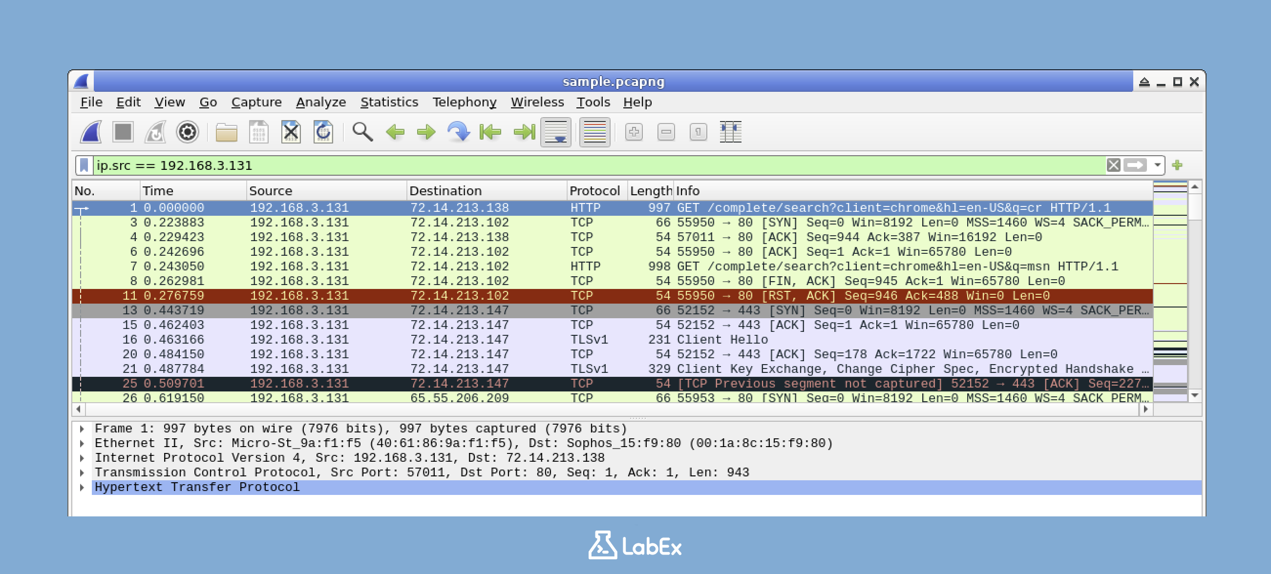 Wireshark IP Address Filter Example