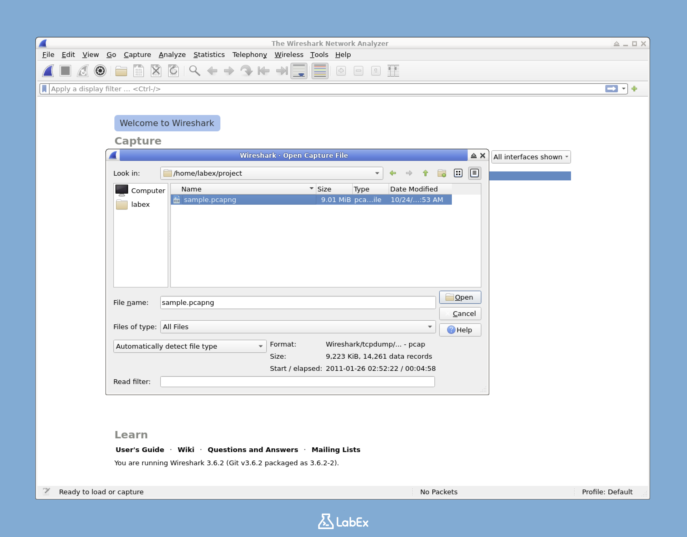Wireshark Open File Screenshot