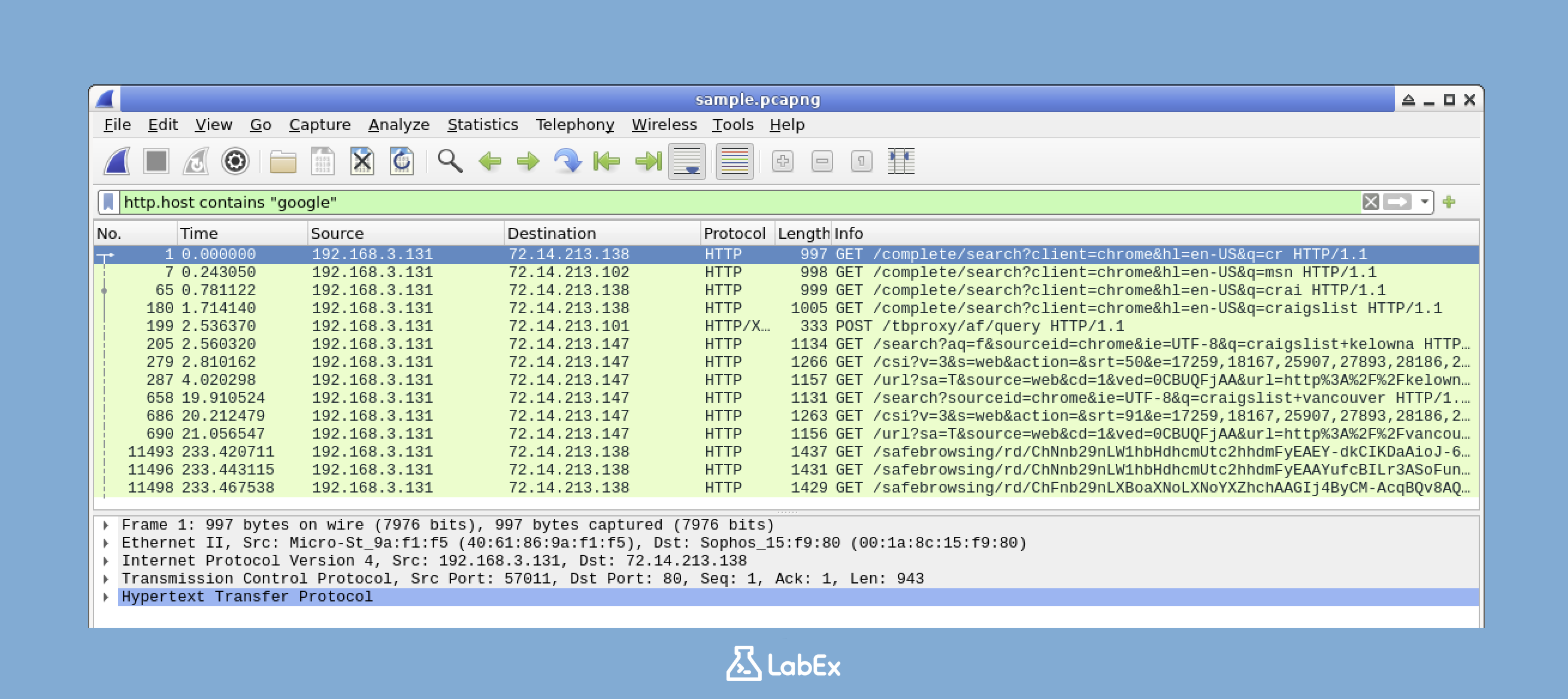 Wireshark HTTP Host Filter