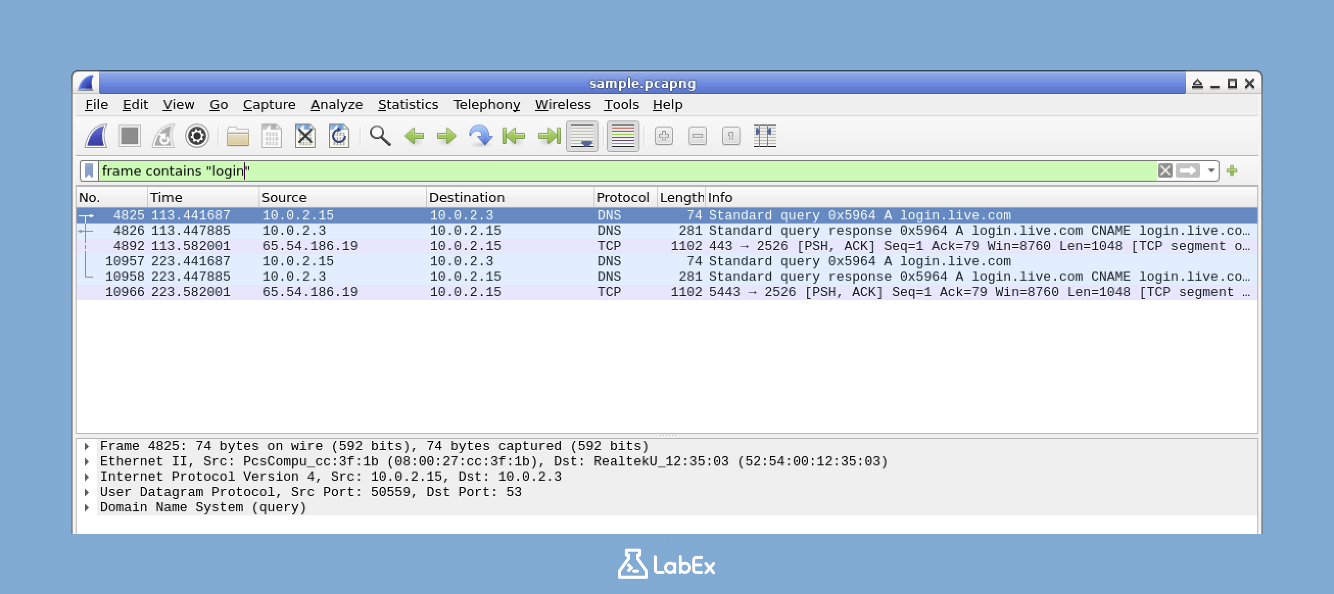 Wireshark Password Filter Example
