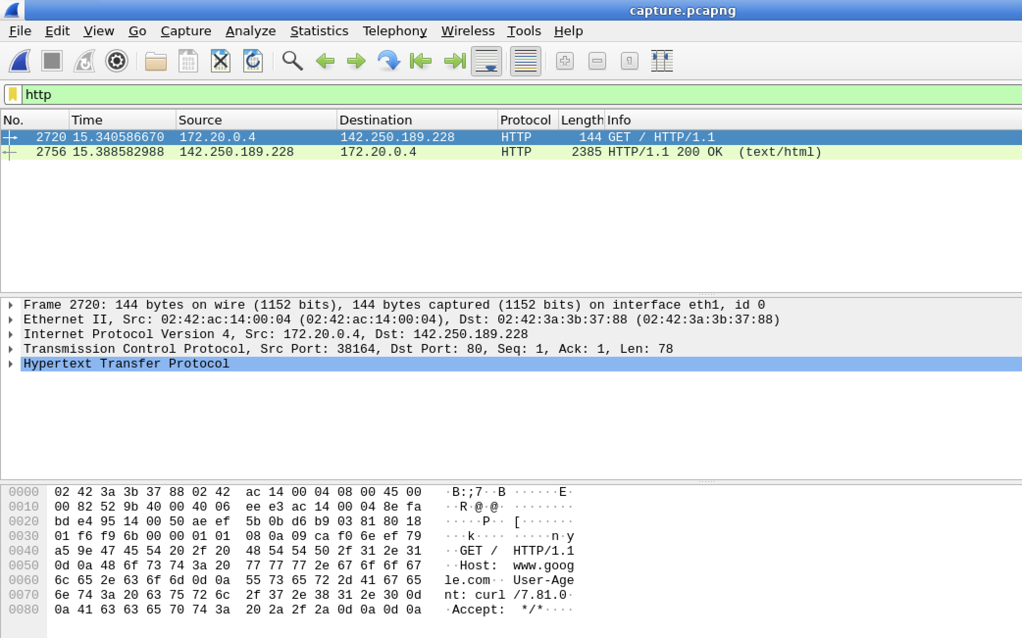 Wireshark filter box