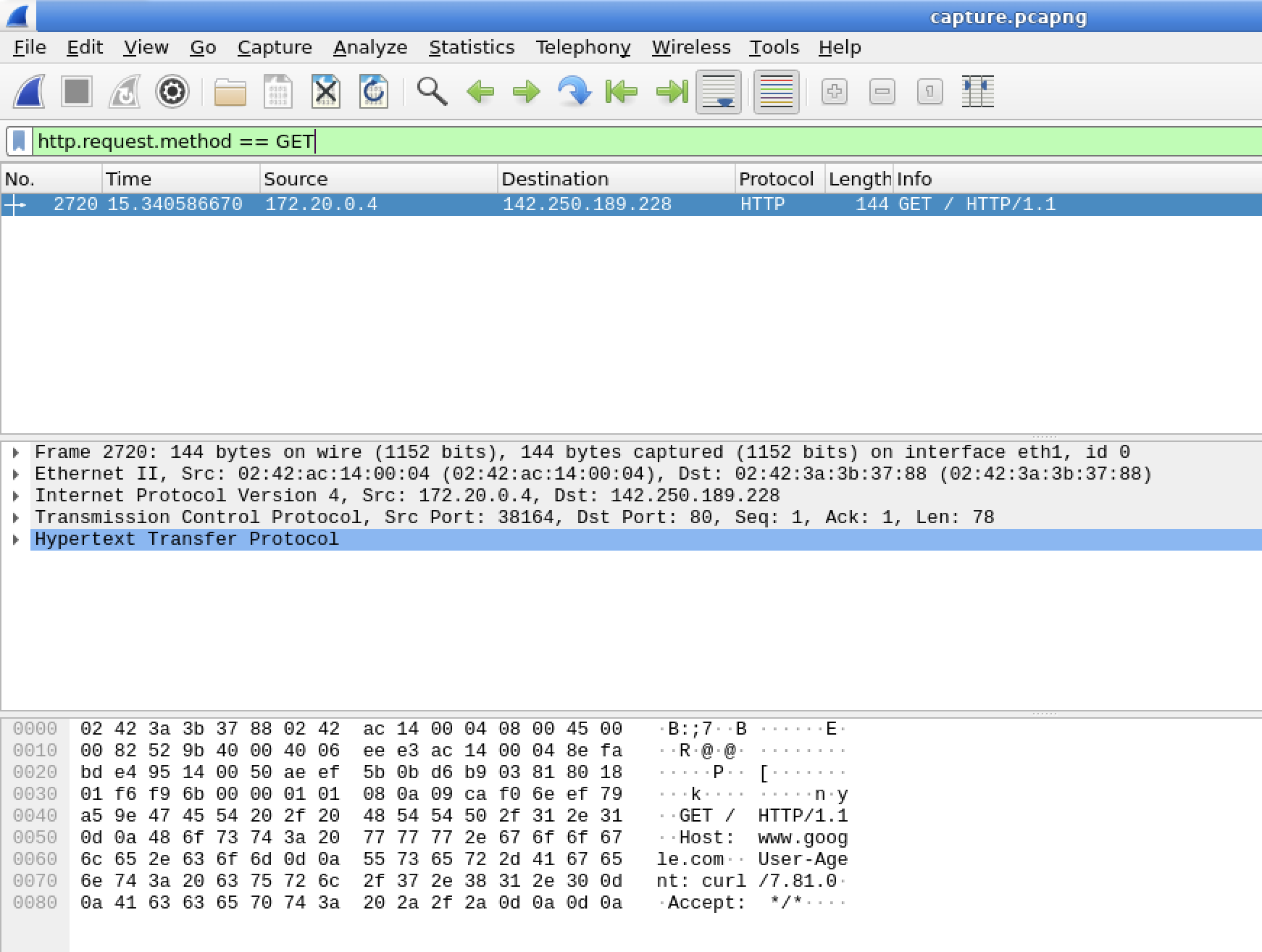HTTP GET requests filter
