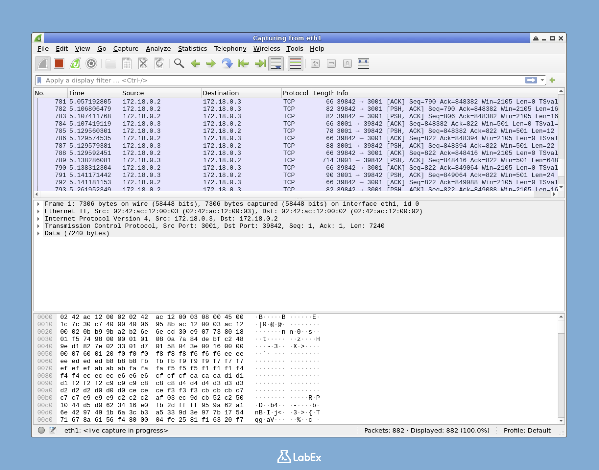 Start capturing packets