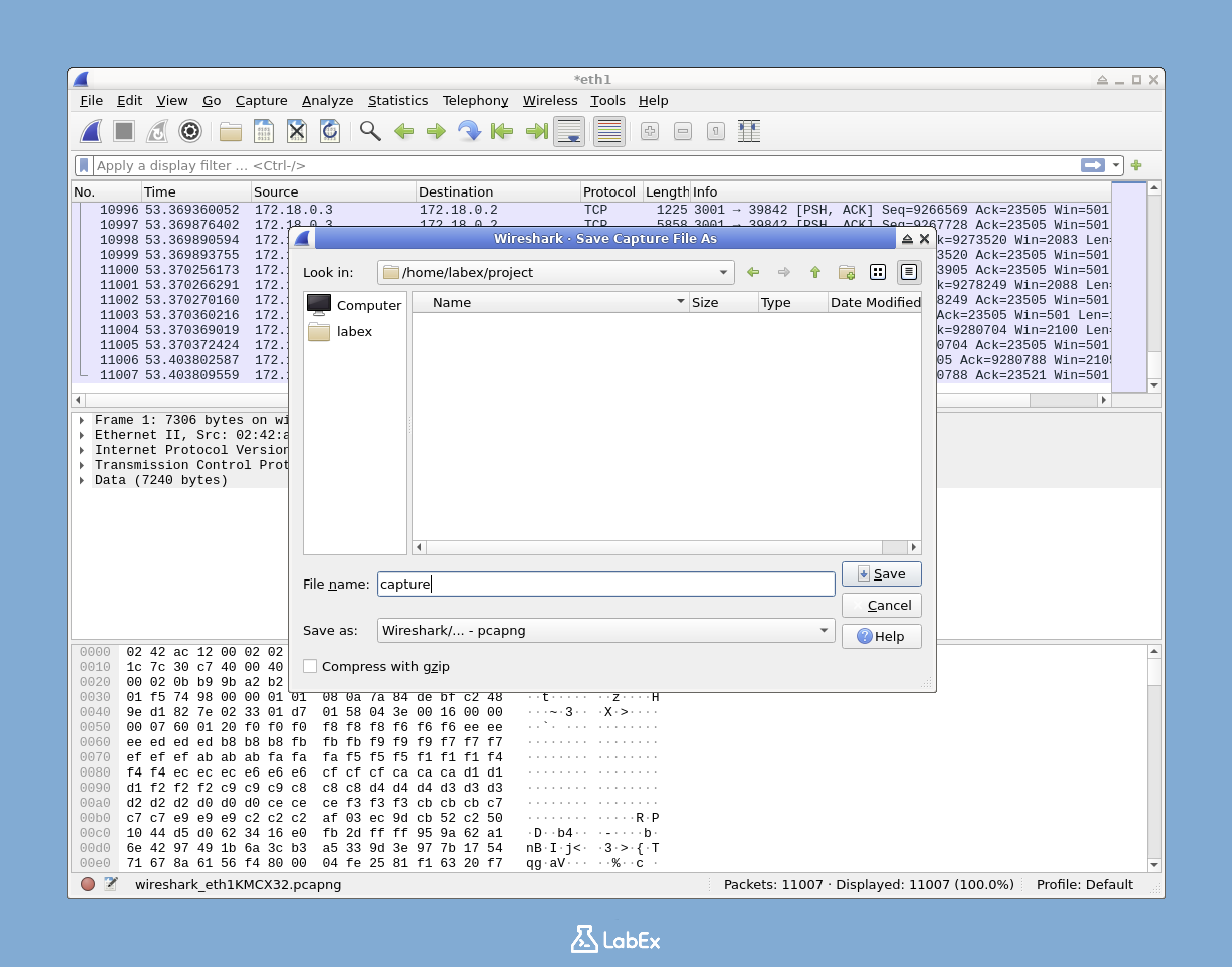 Stop capturing packets