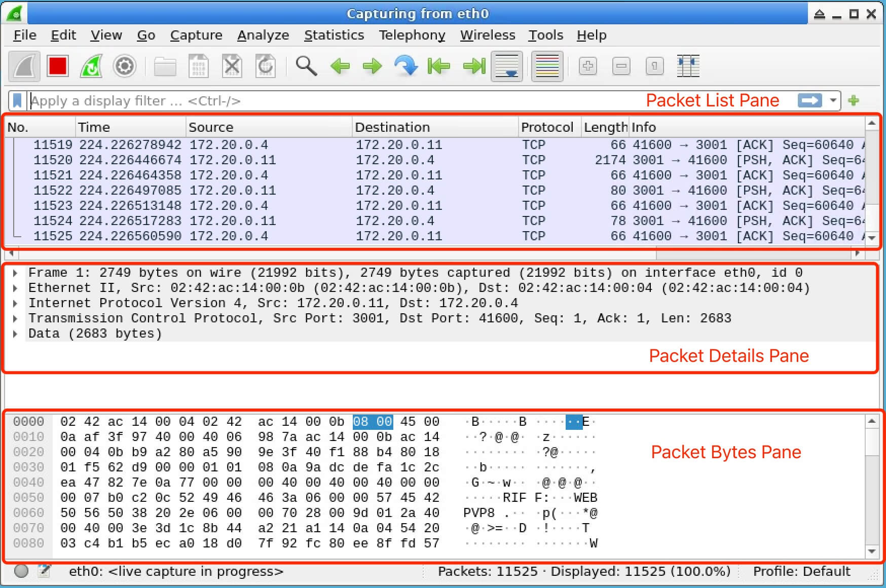Wireshark 主界面