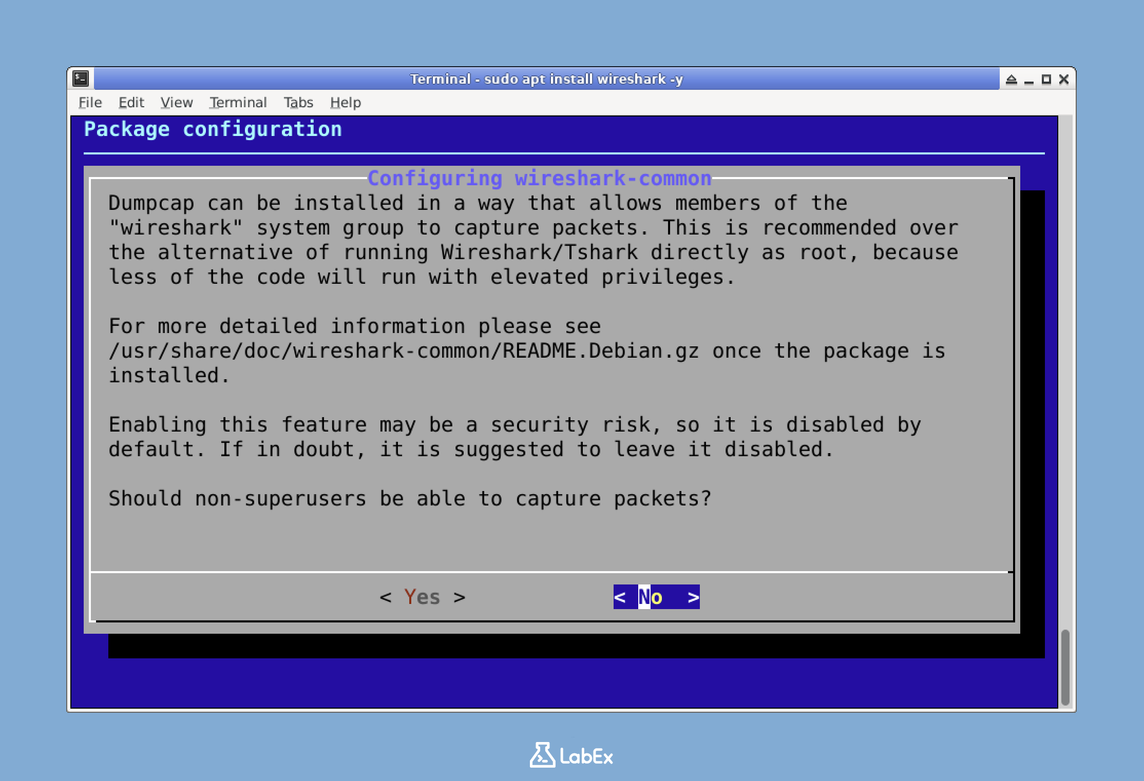 Wireshark Configuration Dialog