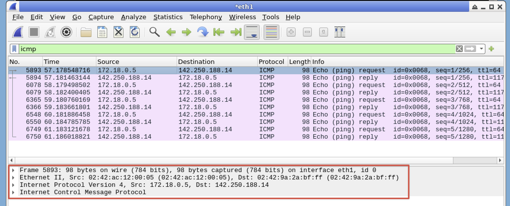 Wireshark 数据包详细信息