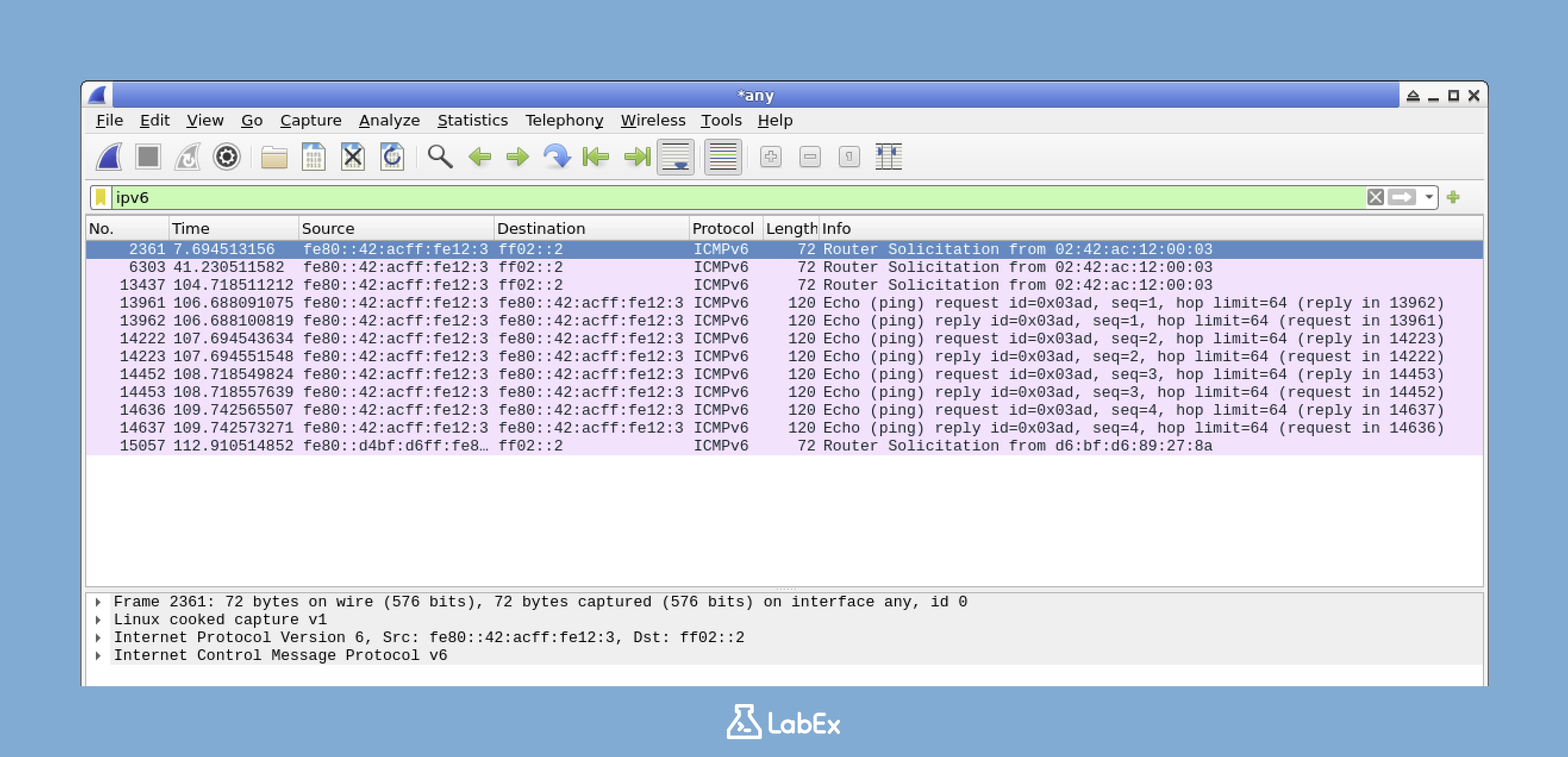 Wireshark Display Filter Bar
