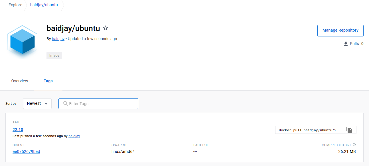 将镜像推送到仓库
