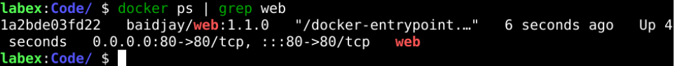 启动 Docker 容器 web