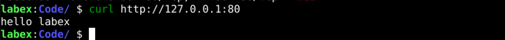 curl 命令输出 hello labex