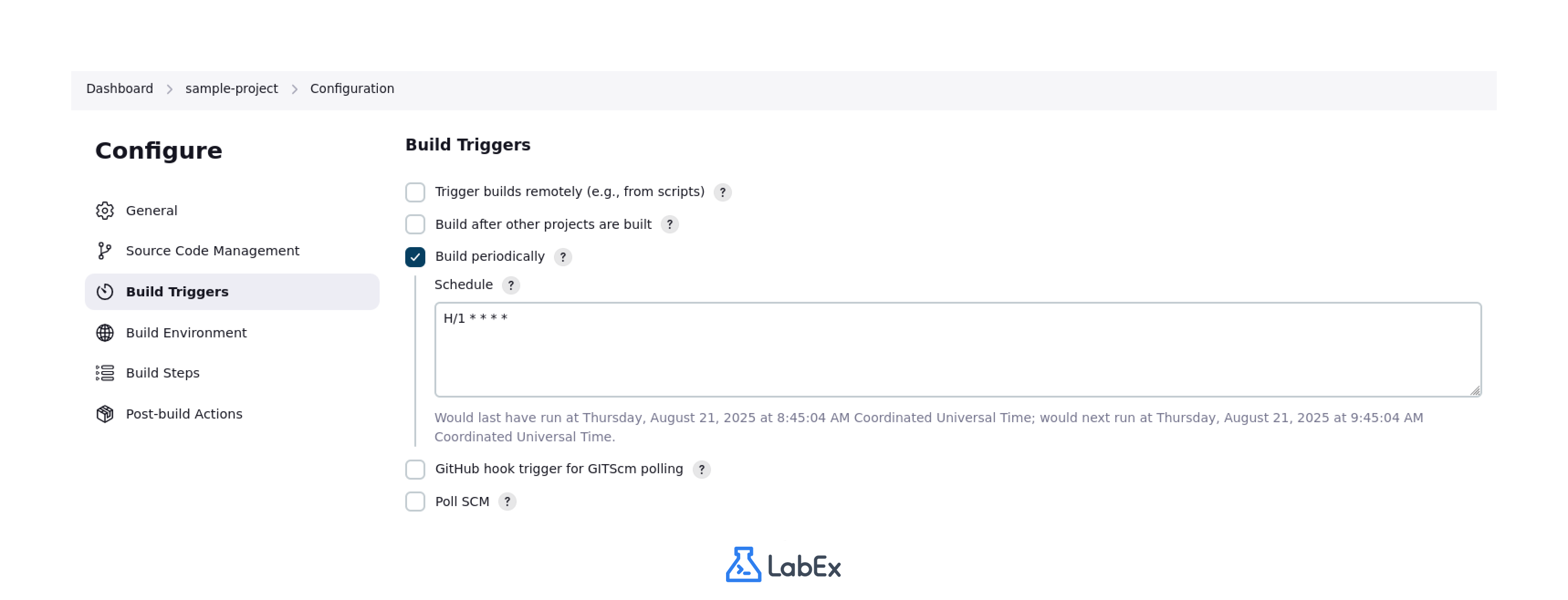 Build Triggers section