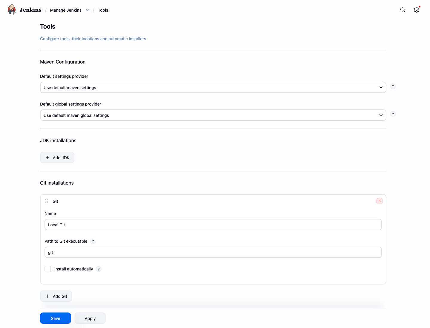 Jenkins local Git tool