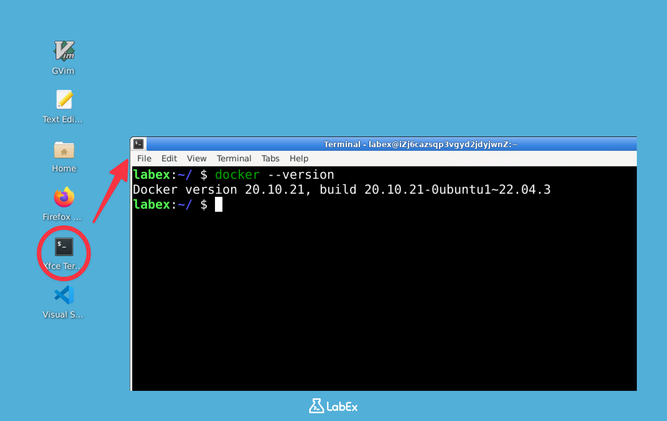Salida del comando de versión de Docker