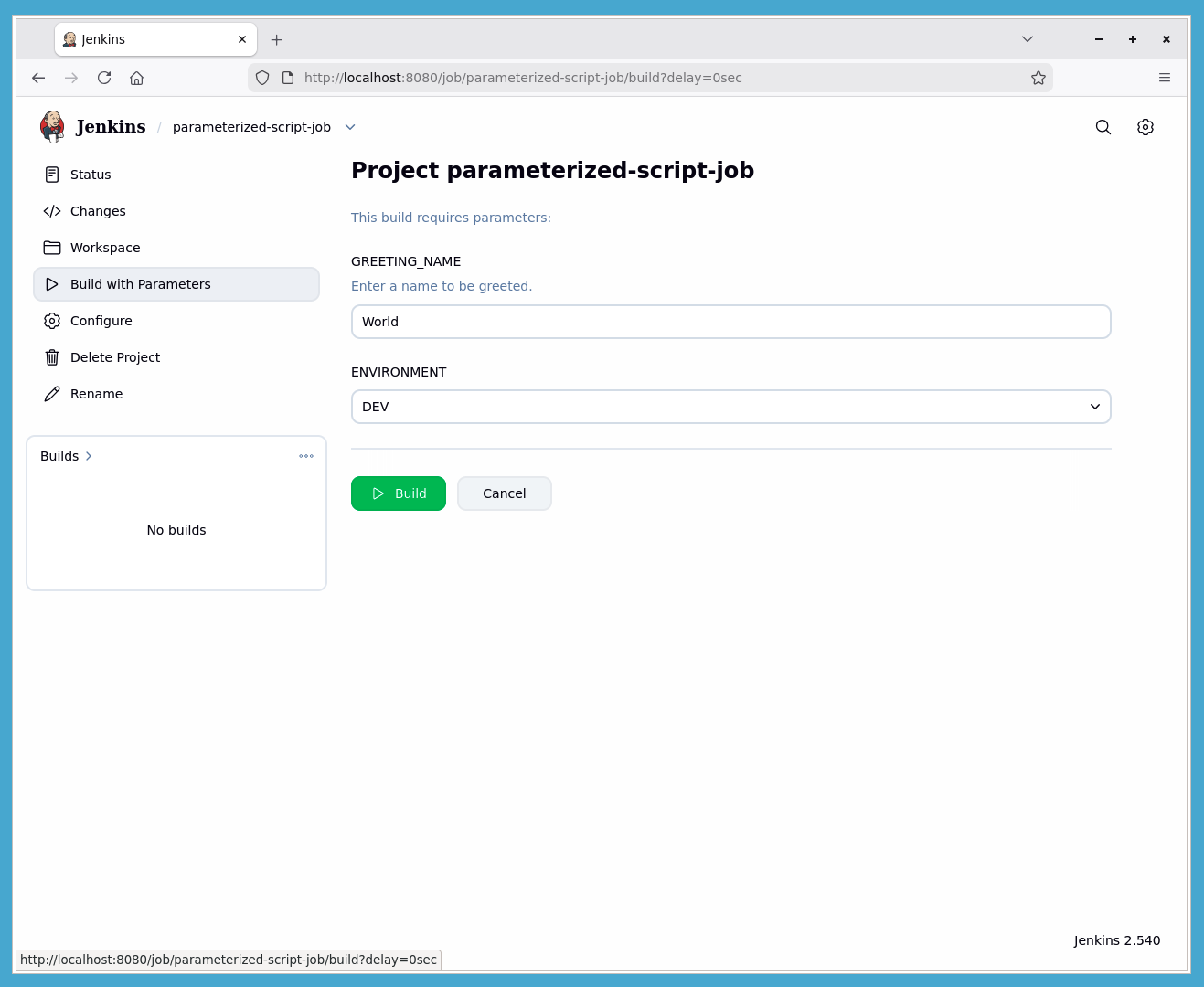 Build with Parameters