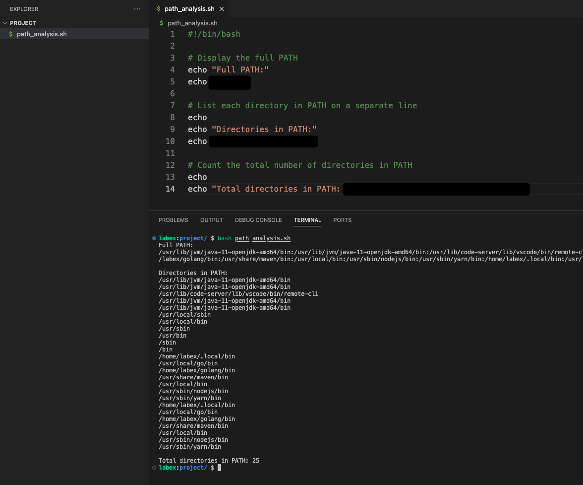 示例脚本输出格式