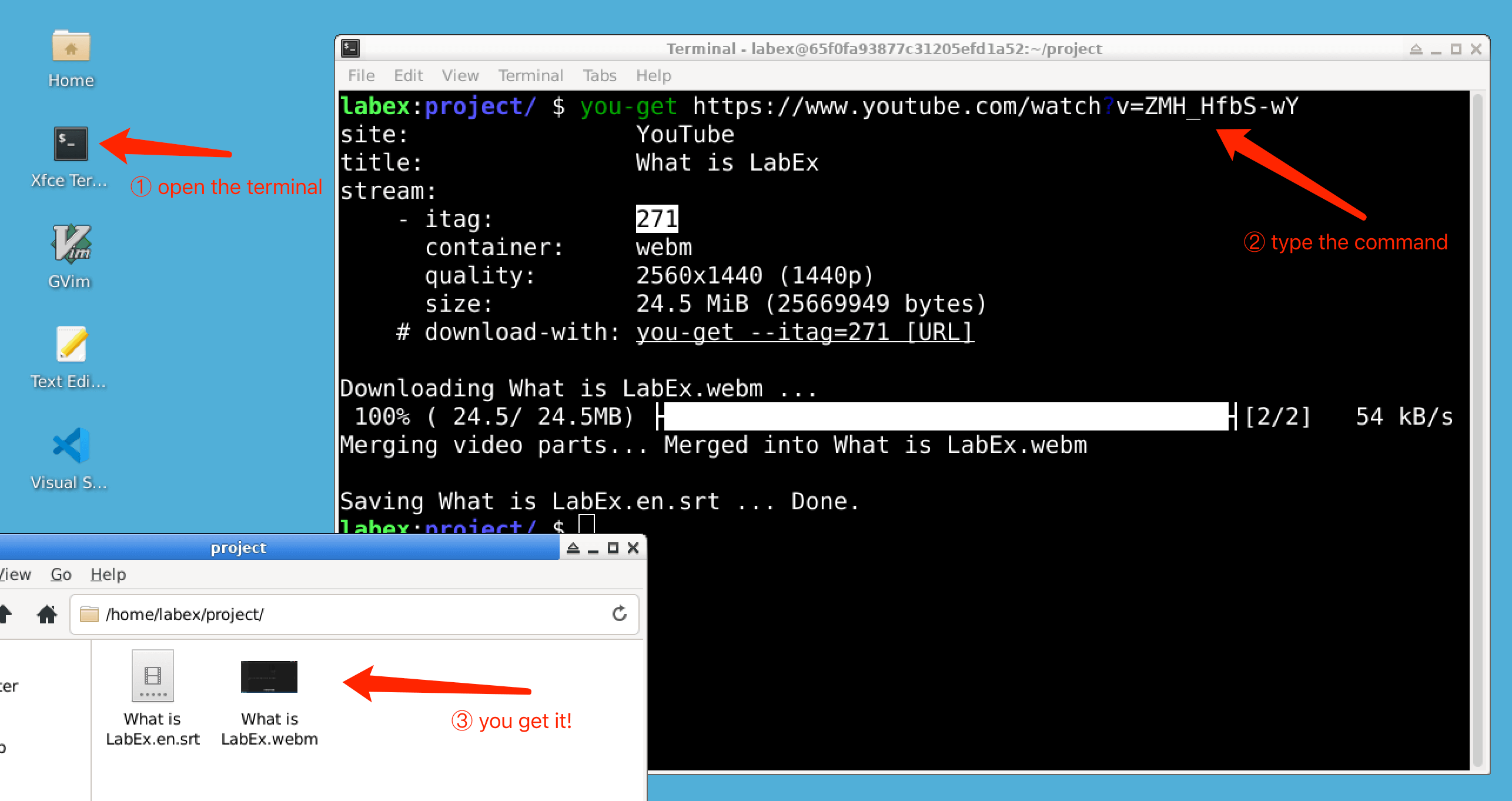 you get 命令行工具