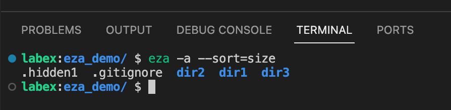 정렬된 파일 목록 출력