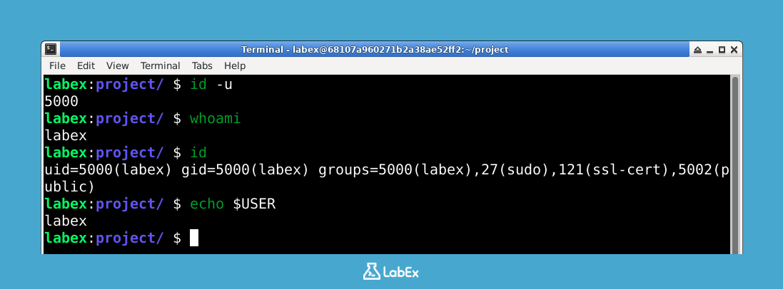 Illustration of identifying the current user