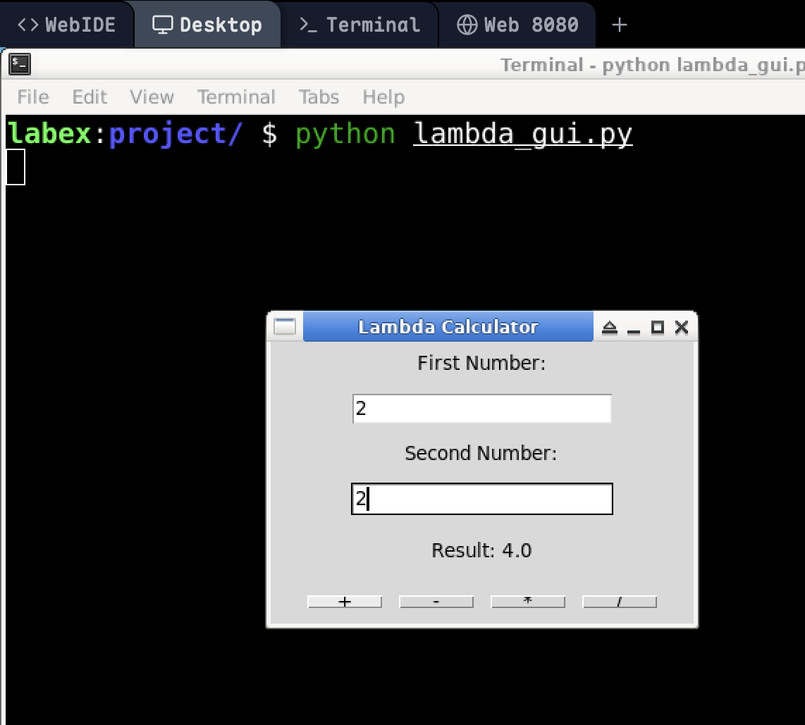 Lambda 计算器 GUI 示例