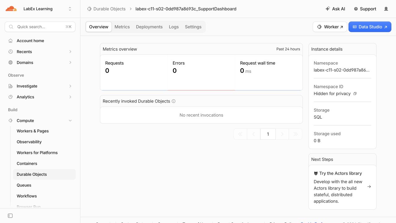 Обзор пространства имён SupportDashboard с SQL-хранилищем