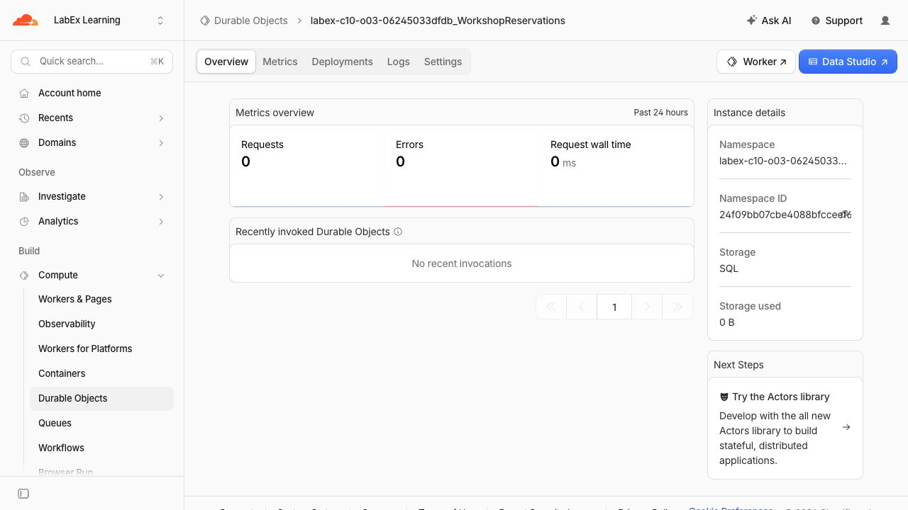 Обзор пространства имён WorkshopReservations подтверждает хранилище SQL