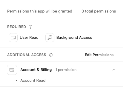 Wrangler consent permissions showing User Read, Background Access, and Account Read