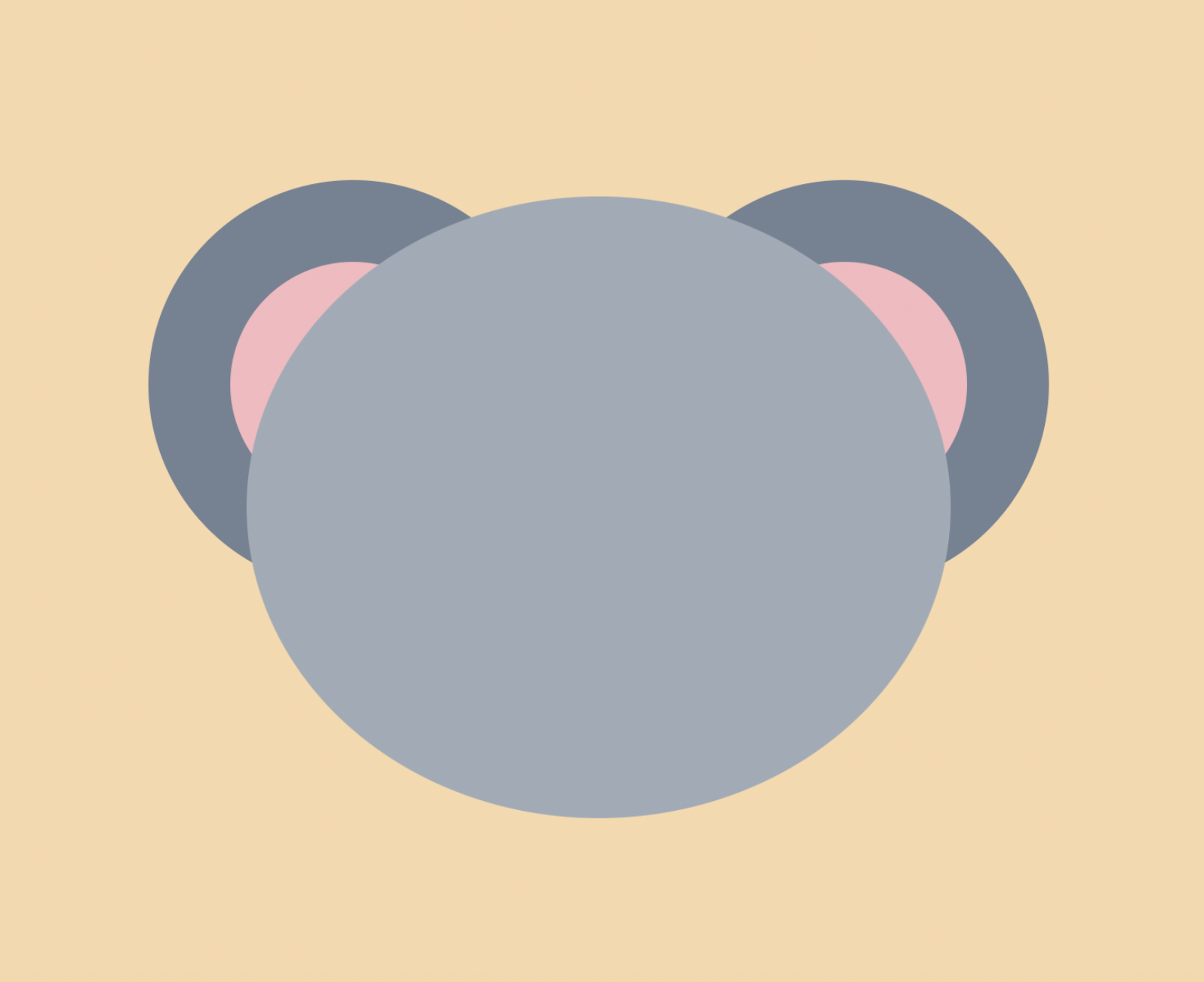 unfinished koala face layout
