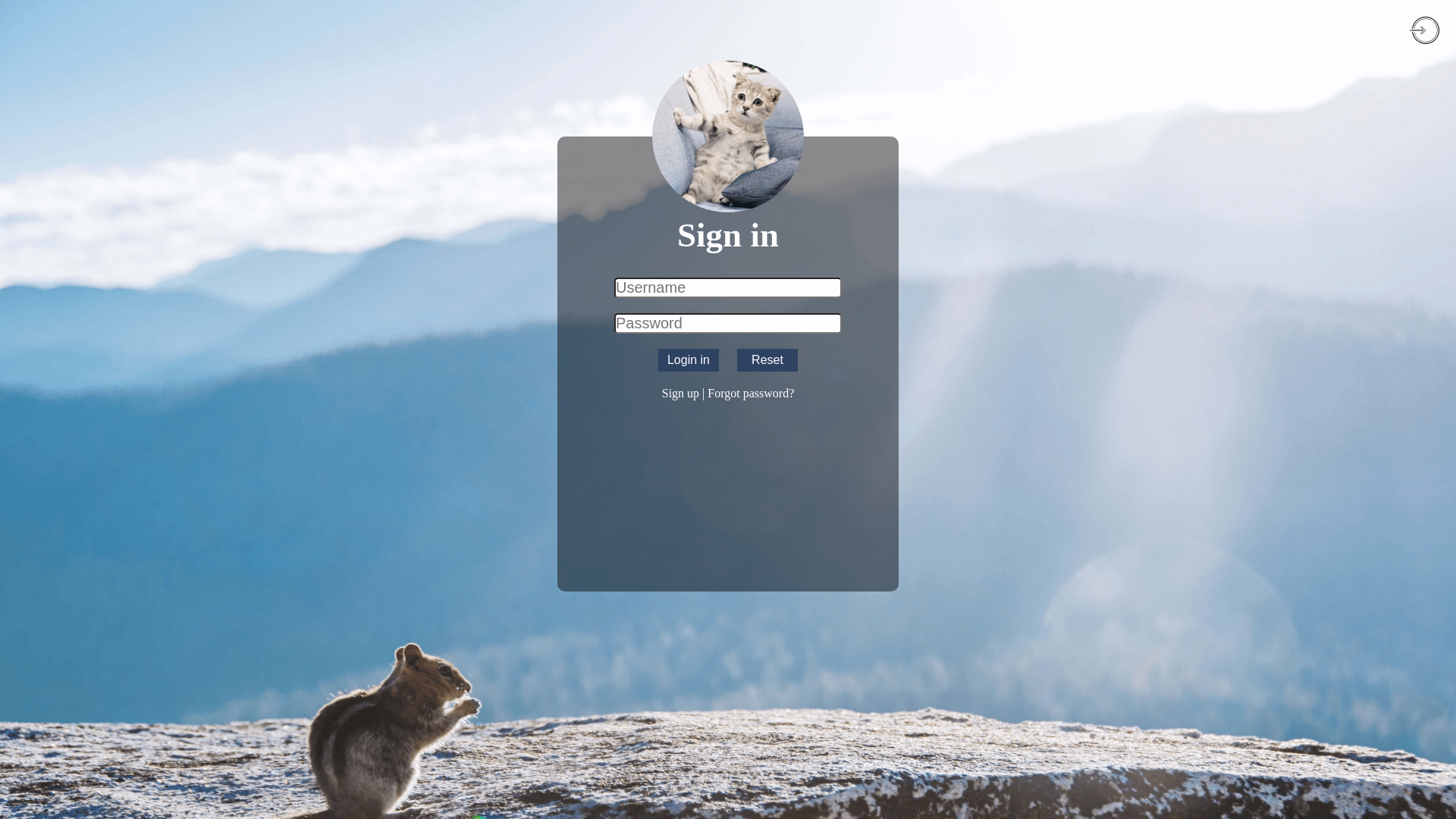 Design da página de login concluída