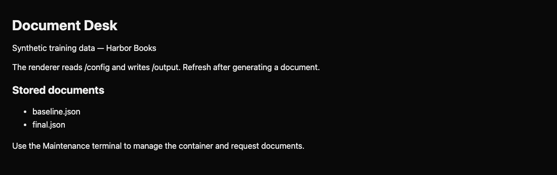 Document Desk listing real documents after the renderer user change