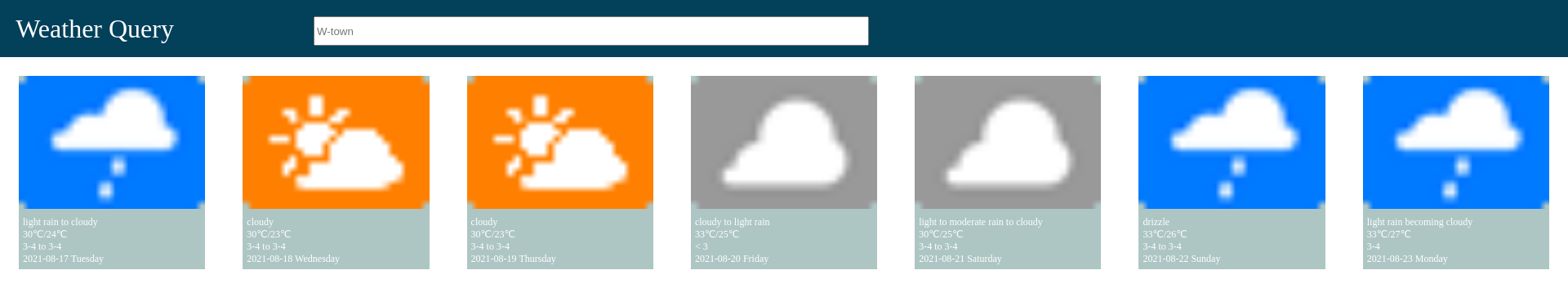 天气预报应用程序预览