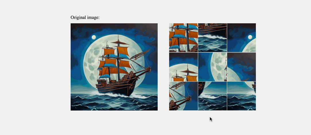 Демонстрация интерактивной игры с пазлами