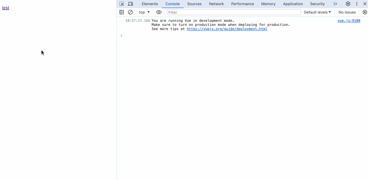 демонстрация исправления ошибки vue router