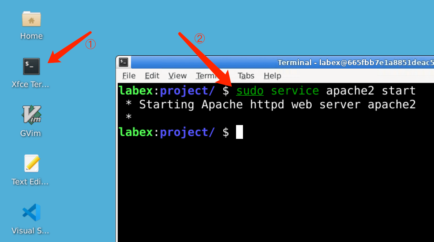 Apache 서비스 시작 명령어