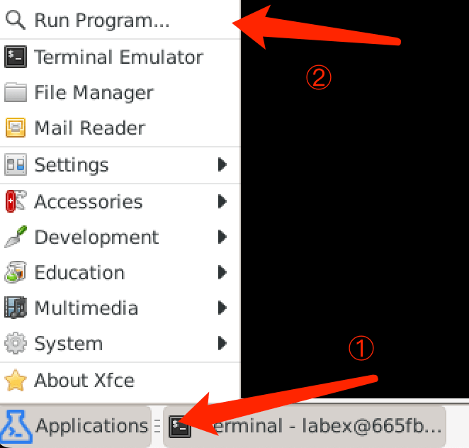 Run Program 옵션 선택