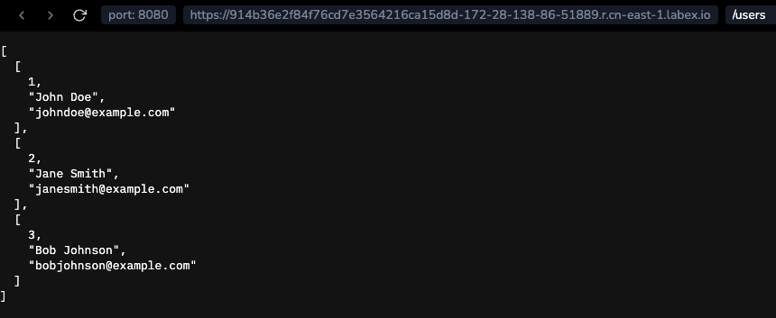 Flask SQLite API preview