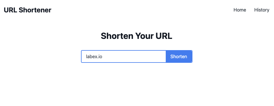 URL shortener interface preview