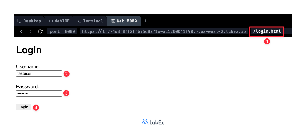 Hydra 공격 후 성공적인 로그인 스크린샷