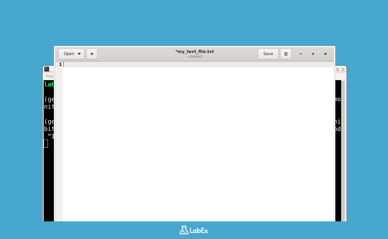Gedit graphical text editor window