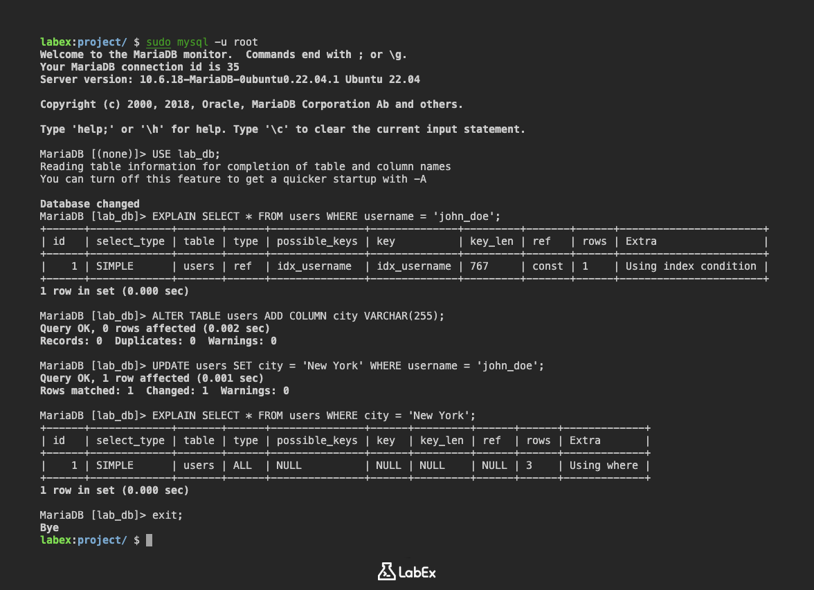 MySQL EXPLAIN query plan output